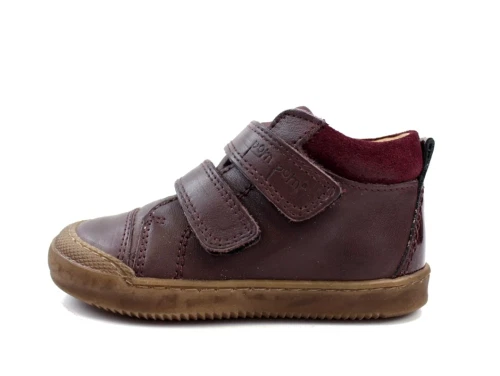Pom Pom sneaker dark plum med velcro